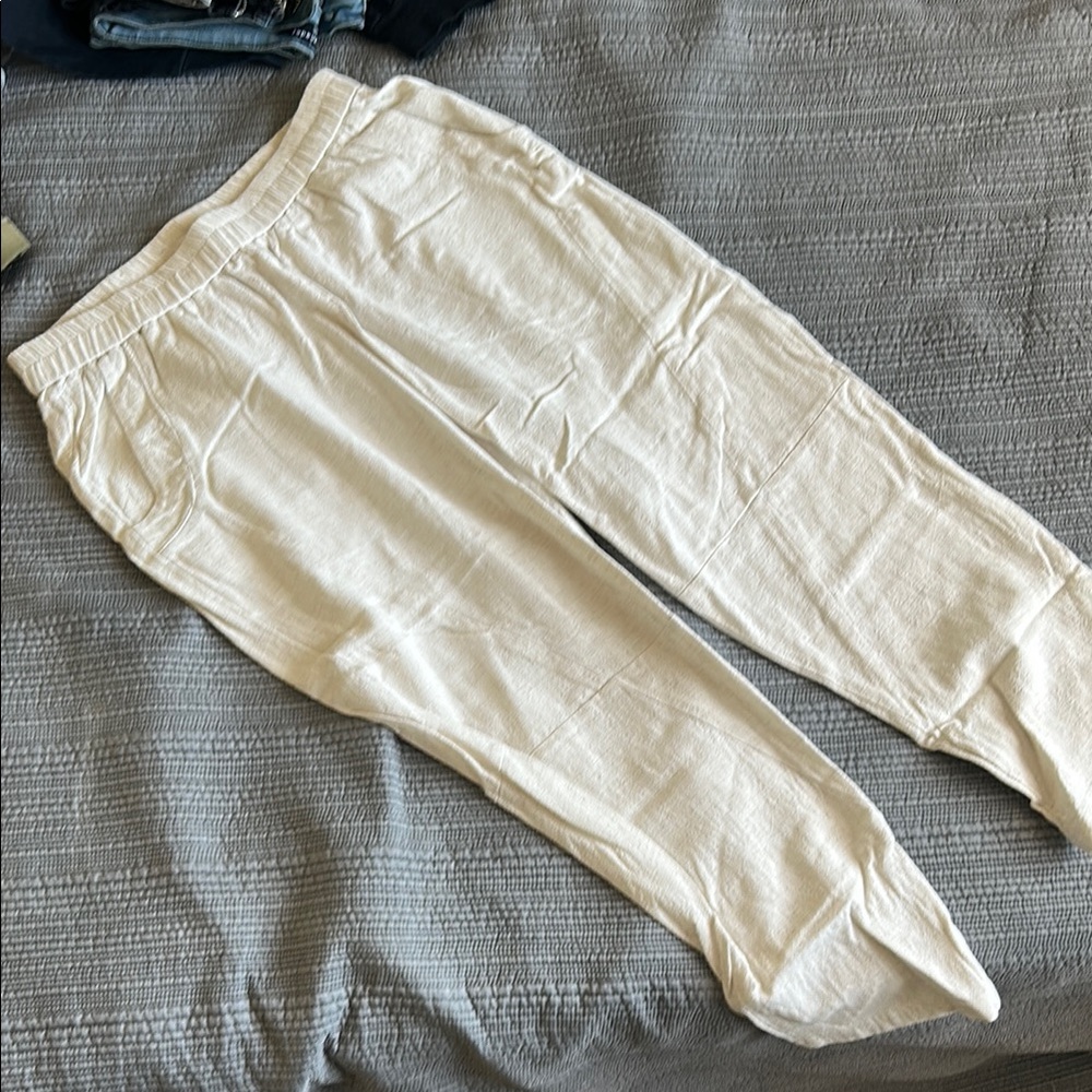 Men's Cream Linen pants